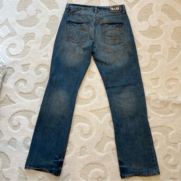 Vintage DVS Denim Mens Jeans 30 x 31 Button Up Fly Red Stitching Medium Wash - Picture 3 of 10